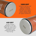 Rolling Knife Sharpener Kit – Manual Kitchen Knife Sharpening Stone System with #400 & #1000 Grit, Diamond Sharpening Tool, 15°/20° Guides & Leather Strop