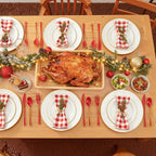 WDF 180 Pieces Red and Gold Plastic Silverware - Disposable Christmas Utensils Include 60 Forks, 60 Knives and 60 Spoons - Heavy Duty Red Plastic Cutlery - for Christmas/Party