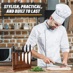 YeloIris Wooden Magnetic Knife Holder - Dual - Sided Stand with Enhanced Magnets for Multifunctional Kitchen Knife Storage - Stylish, Durable, and Strong (Knives Not Included) - 12" x 9" - 3.48 lbs