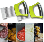 Stainless Steel Onion Slicer Holder – Multi-Purpose Kitchen Safety Tool for Slicing Onions|Potatoes|Tomatoes|Apples|Lemons, Meat Chopper, Kitchen Accessories|Gadgets 2 PACK
