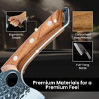 Matsato Cleaver Knife – Japanese Steel Cooking Butcher Knife for Meat & Vegetables Chopping, 5.8 Inch Kitchen Knife, Christmas Kitchen Gift for Men & Women