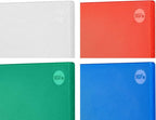 CURTA 4-Pack Cutting Boards for Kitchen, 18" x 12" x 0.5" 4-Piece (White, Red, Green, Blue) Color Coded Plastic Chopping Board with Anti Slip Surface Dishwasher Safe