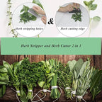 Herb Stripper and Herb Cutter 2 in 1,Herb Stripping Tool Herb Chopper Cilantro Chopper Best Kitchen Gadgets Presents for RV Owners Campers Chefs and Cooking Lovers,1PCS,Green,Stainless Steel,LXLVOUEG