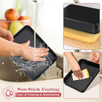 E-far Small Toaster Oven Baking Pan, 9.4 x 7 Inch Nonstick Stainless Steel Rectangle Cake Pan for Baking Brownies Casseroles Lasagna, Stainless Steel Core & Nonstick Coating, Non-toxic & Oven Safe
