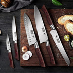 HOSHANHO 5-Piece Japanese Style Kitchen Knife Set,Professional Ultra Sharp High-Carbon Stainless Steel Chefs Knives with Ergonomic Wood Handle,Elegant Box Packaging