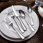 KEAWELL Premium 4-Piece Louis Salad Fork, 18/10 Stainless Steel, Set of 4, Fine Fork Set with Squared Edge, Dishwasher Safe (7.6 inches)