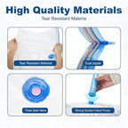 HOUSE DAY 10 Small Vacuum Storage Bags with Pump,Space Saving Vacuum Seal Bags For Clothing Travel, Vacuum Storage Bags For Clothes, Blankets, Moving, Camping, Toys, Reusable & Durable, Hand Pump