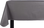 Yourtablecloth Heavy Duty Vinyl Rectangle or Square Tablecloth – 6 Gauge Heavy Duty Tablecloth – Flannel Backed – Wipeable Tablecloth with Vivid Colors & Many Sizes 52 x 108 Gray