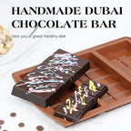 2 Pcs Dubai Chocolate Bar Mold Deep Silicone 0.85 Inch Large Stuffed Chocolate Molds Nonstick Break Apart Square Shape Thick Candy Bar Molds