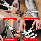 Kitchen scissors 2 Pack,Poultry Shears Heavy Duty Professional Stainless Steel Kitchen Shears,Utility Scissors Food Scissors for Turkey, Meat,Bone,Fish,Chicken,Vegetables,Herbs,BBQ