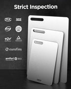 Katuchef Titanium Cutting Board for Kitchen, 100% Pure Titanium Cutting Board Food Grade,Non Toxic chopping board, Dishwasher safe, Easy to Clean Large Size, 16.1”x10”