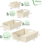Baskets For Organizing Set Of 9 Cream - Storage Baskets For Shelves - Perfect Closet Organizer Bins, Bathroom Basket, and Pantry Basket - Small Storage Bins For Shelves - Bin For Organization