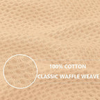 Homaxy 100% Cotton Waffle Weave Kitchen Dish Cloths, Ultra Soft Absorbent Quick Drying Dish Towels, 12 x 12 Inches, 12-Pack, Apricot