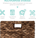 Best Choice Products 13x13in Pack of 5 Cube Storage Baskets, Water Hyacinth Multipurpose Collapsible Organizers, Handwoven Laundry Totes for Laundry, Living Room, Kids Room & Nursery - Brown