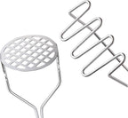 2PCS Potato Masher, OLULU Heavy Duty Stainless Steel Mashed Potatoes Masher, Masher Kitchen Tool for Avocado, Potatoes, Beans, Meat, Vegetables, 10.24inch, Dishwasher Safe