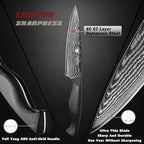 Professional Chef Knife 6.5" Damascus Kitchen Knife 8C High carbon stainless steel Super sharp,Full Tang ABS Anti-Skid Handle utility knife Japanese Cooking Knife with Luxury Gift Box