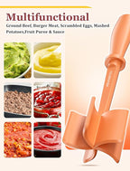 Meat Chopper for Hamburger, CLUEAPOP Premium Heat Resistant Masher and Smasher for Ground Beef, Nylon Ground Beef Chopper Tool and Meat Fork, Non Stick