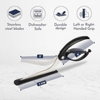Loftern Pizza Scissors - Non-Stick Pizza Scissors with Firm Grip Base - Food Grade Stainless Steel Pizza Cutter - 5-in-1 Food Slicer & Pizza Server - Durable, Safe & Mess Free