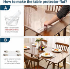 Clear Table Cover Protector Rectangle 40 x 90 Inch, 1.5mm Transparent Plastic Table Protector Waterproof, Anti-Scratch Clear Desk Mat for Office Desktop Dresser Dining Table, FDA Compliant
