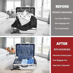 SUOCO Travel Vacuum Bags for Luggage with Portable Electric Pump, 8 Large Packing Seal Bags for Clothing Suitcase Backpack, Space Saver Compression Clothes Storage Bags