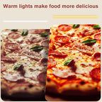 Whalefall 3-Tier Food Warmers Countertop, 27 inch Commercial Warm for Food Pizza Warmer w/ 3D Heating with Stainless Frame Sliding Glass Doors Pastry Display Case for Buffet Restaurant,Red