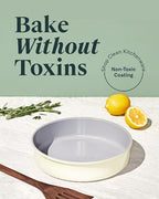 Caraway Non-Stick Ceramic 9” Circle Pans - Naturally Slick Ceramic Coating - Non-Toxic, PTFE & PFOA Free - Perfect for Birthday Cakes, Tartes, & More - Cream