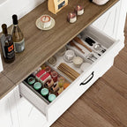 71" Kitchen Pantry Cabinet with Charging Station, Buffet Sideboard for Coffee Maker & Toaster, Storage Cabinet for Snacks, Spices & Wine, Fits Kitchen, Dining Room & Coffee Bar，White