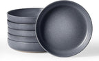 famiware Milkyway 33 oz Bowl Set, Pasta Bowls Set of 6, Salad Bowls Perfect for Your Friend for Housewarming, Thanksgiving, Christmas, Matte Dark Charcoal