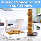 Gourmet 10in White Bakery Box 1 Pack/SINGLE BOX. Cute Window Display for Pies, Cakes, Cupcakes, Pastries. Transport Baked Goods With a Sturdy Carrier. Give Sweet Holiday Gifts at Work or School