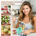 ComSaf Overnight Oats Containers with Lids (16oz+4oz, 2Pcs), Dual-Laryer Chia Pudding Jars with Dry and Wet Separation, Yogurt Parfait Cups for Oatmeal Cereal Nut Fruit, Meal Prep Glass Jars for Salad