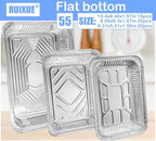 Notwoe® Disposable Aluminum Pans with Lids, 10x7.5 and 7.3x5.3 Square 6.9x4.3 Square Combo Set, Disposable Baking and Cake Pan. (55 Pack W-Lids)