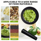 Mortar and Pestle Set,Heavy Duty,Unpolished Granite,5Inch-1.5Cup Capacity,Grinder for Spices and Seeds,Grinding,Crushing and Mashing Spices,Nuts,for Guacamole,Garlic Sauce,Black.