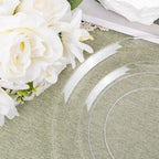 KIRE 60PCS Clear Plastic Plates - Heavy Duty Clear Disposable Plates for Party/Wedding - Include 30Pieces 10.25inch Dinner Plates and 30Pieces 7.5inch Dessert/Salad Plates