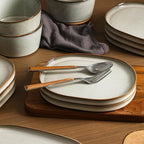 Stone Lain Cairo 24-Piece Dinnerware Set Stoneware, Plates and Bowls Set, Microwave and Dishwasher Safe, Includes Dinner and Salad Plates, Cereal Bowls, Dishes for 8, Grey