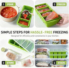 Silicone Freezer Tray with Lid Soup Freezer Container Molds with Steel Reinforced Rim Big Ice Cube Molds Pebble Ice Tray Soup Cubes Baking Dish Freezer Safe Food Storage Containers Kitchen Gadgets