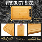 Nuenen 20 Pcs Bulk Wood Cutting Board with Handle 12 x 7.8 Inch Acacia Bamboo Wooden Kitchen Serving Chopping Boards for Pizza, Bread, Charcuterie, Fruit, Vegetables (Bamboo)