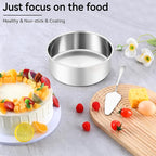 Leonyo 8 Inch Cake Pan, Stainless Steel Circle Baking Pans Set, 3 Pieces Round Layer Cake Tin for Wedding Birthday, Even Heating, Non Toxic & Healthy, Heavy-Duty, Dishwasher Safe