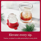 Tovolo Snowman Ice Mold with Top Hats Set of 2 Holiday Sphere Ice Makers for Cocktails, Festive Ice Cube Mold Christmas Stocking Stuffer for Adults, BPA Free Silicone Dishwasher Safe Ice Molds