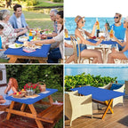 homing Rectangle Table Cloth Cover, Waterproof Polyester Elastic Fitted Tablecloth, Fits for 8 Foot Folding Tables, Washable Table Protector for Picnic, Camping, Outdoor (Blue, 30" x 96")