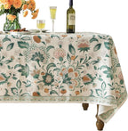 patdrea Designer Green Rectangle Table Cloth,Vintage Italian Floral Country Linen Breathable Tablecloth,Decor Cover for Kitchen Dining,Christmas,Tea Party,Thanksgiving,55"x87"-Tree Life