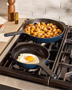 Caraway Cast Iron Skillet - 8” Enameled Cast Iron Pan With 3 Layer Enamel Coating - No Seasoning Required - Compatible With All Stovetops - Free From Forever Chemicals - Cream