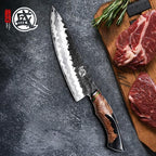 MITSUMOTO SAKARI 8 Inch Gyuto Chef Knife - Professional Japanese Kitchen Knives, Hand Forged 67-Layer 440C Damascus Steel, MapleWood Handle & Sandalwood Box