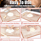Non-slip Silicone Pastry Mat 36''By 24'' Nonstick Baking Mats Extra Large Counter Mat for Dough Rolling, Pastry, Pie Crust, Fondant, Cookies, Bread, Pasta, Pizza Mat