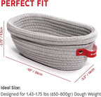KneadAce Cotton Rope Banneton Bread Proofing Basket Set, 2 x Oval Bread Basket with Liners & Covers for Artisan Bread Baking, Sourdough Bread Baking Supplies