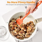 U-Taste Extra-Long 600ºF Heat Resistant Spatula Spoon: 14" Silicone Spoonula Cooking Utensils for Kitchen Use, Non-Stick Scoop Scraper with Soft Edge & Firm Core for Baking, Mixing, Serving (Orange)