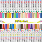 36 Colors Acrylic Paint Pens, Dual Tip Acrylic Paint Markers for Paper, Wood, Canvas, Stone, Rock Painting, Glass, Fabric, DIY, Ceramic, Art Supplies for Kids and Adults Drawing (Dot + Fine)