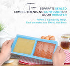 Silicone Freezer Trays with Lid,2-cup Soup Freezer Container large Ice Cube Molds with Reinforced Steel Ring Top for freezing Soup Sauce Broth Leftovers oven Dishwasher -Safe (red)