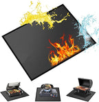 36 x 30 inches Under Grill Mat/Grill Mat for Deck, 4 Layers Under Grill Floor Mats to Protect Deck, BBQ Mat for Under BBQ Fireproof Mat Deck Patio Protect Mat Waterproof Oil-Proof Reusable