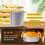 Beasea Pie Tins with Lids 8oz, 100 Pack 4 Inch Disposable Mini Creme Brulee Ramekins Silver Small Aluminum Foil Pie Tart Cake Baking Pans Individual Round Containers Oven Safe for Baking