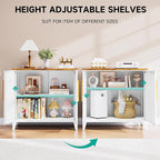 SISESOL White Storage Cabinet with Doors and Shelves,30 inch Small Pantry Cabinet Sideboard with Leg,Accent Cabinets with Storage,Side Floor Cabinets for Home,Kitchen,Coffee Bar,Dining/Living Room